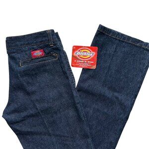 VTG NOS 1999 Dickies Girl Original 874 Straight Leg Work Pants Dark Denim Sz 0